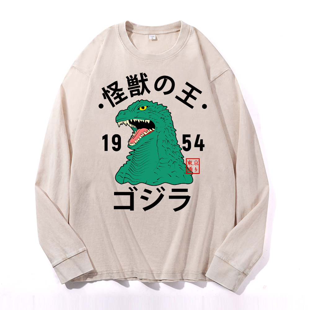 Kaiju Vintage Cotton Wash Long-sleeve T-shirt