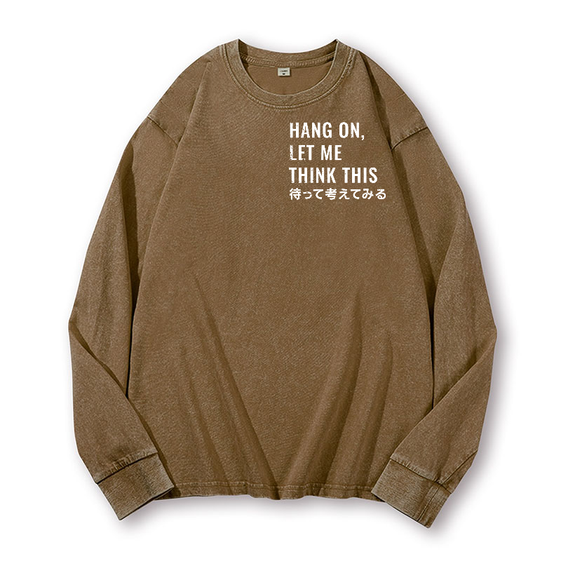 Racoon Vintage Washed Cotton Back Art Long-sleeve T-shirt