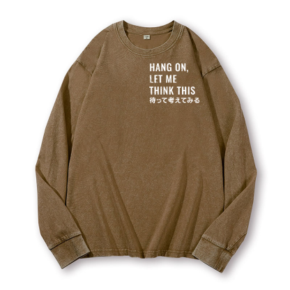 Racoon Vintage Washed Cotton Back Art Long-sleeve T-shirt