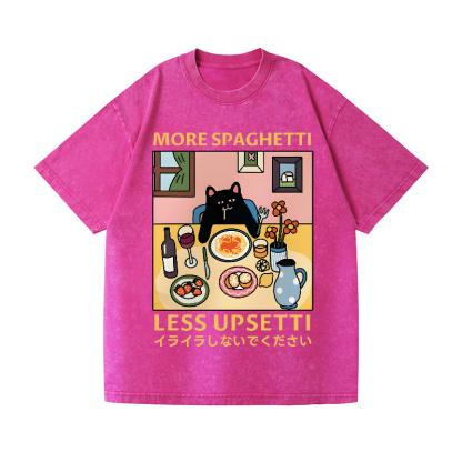 Spaghetti Cat Vintage Wash Japanese Design T-Shirt