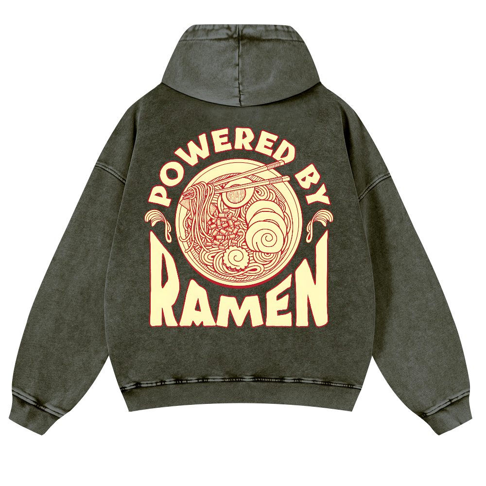 Ramen Vintage Washed Cotton Back Art Hoodie