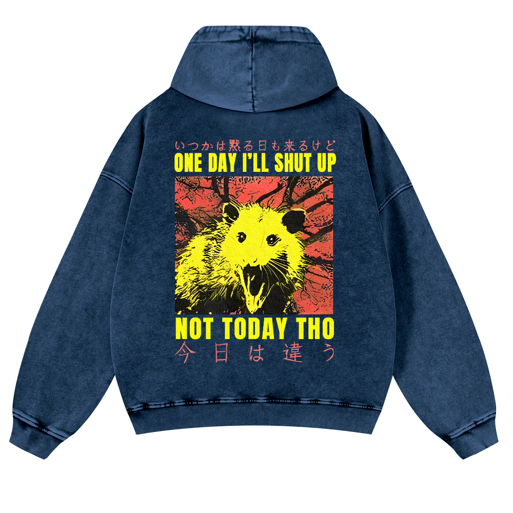 No Silence Today Vintage Washed Cotton Back Art Hoodie