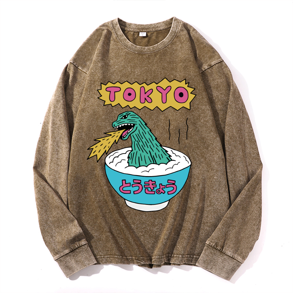 Vintage Cotton Wash Crewneck Sweatshirt