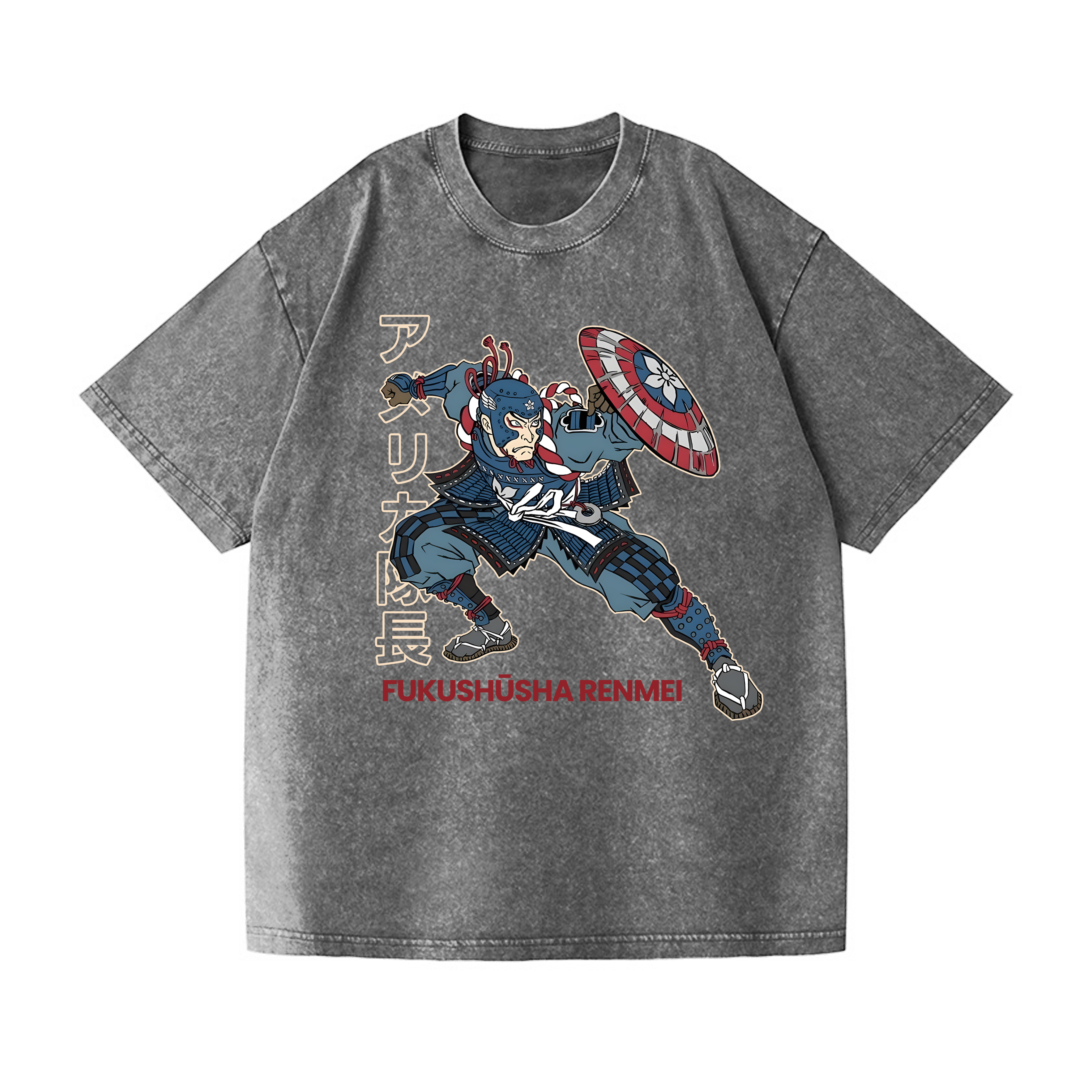 Captain Ukiyoe Vintage Wash Japanese Design T-Shirt