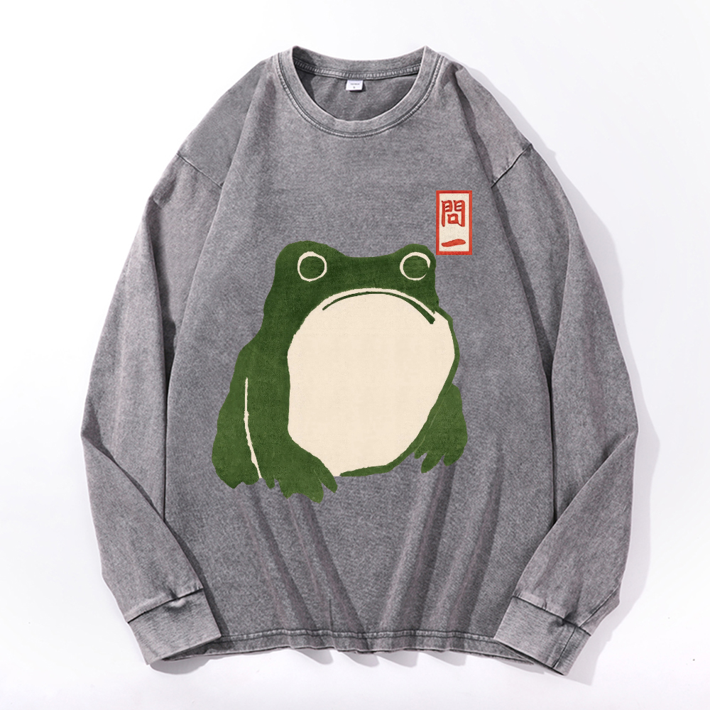 Frog Vintage Cotton Wash Crewneck Sweatshirt
