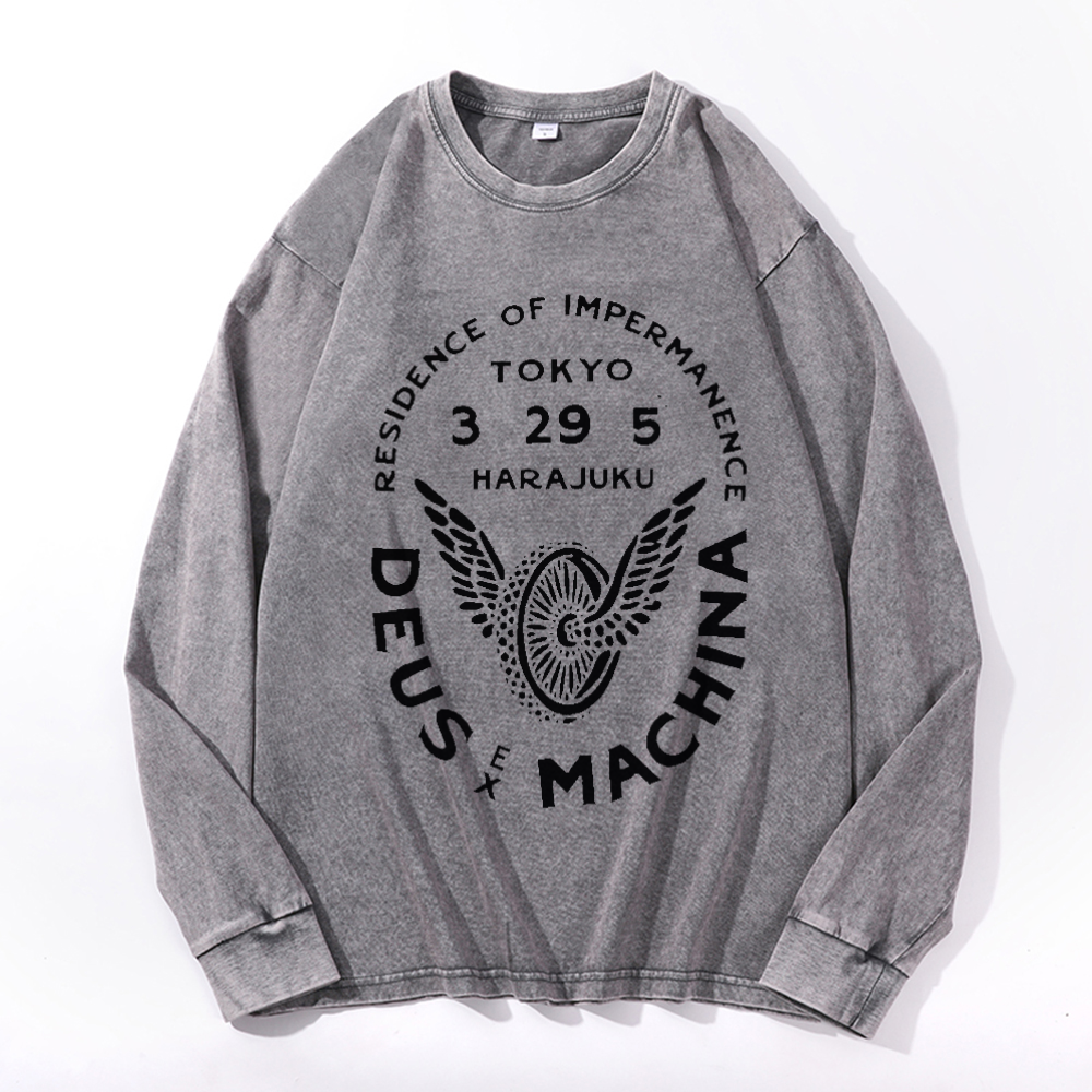 Vintage Cotton Wash Crewneck Sweatshirt