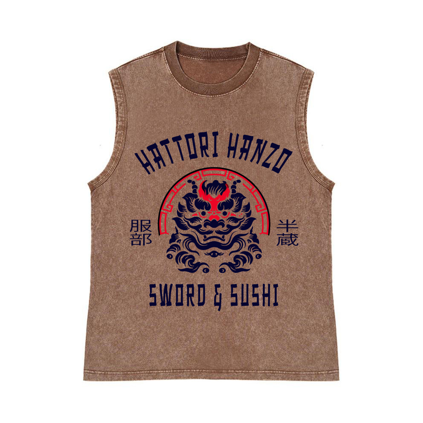 Hattori Hanzo Pure Cotton Wash-Dyed Sleeveless Tank Top