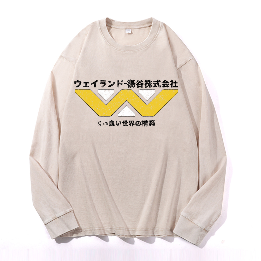 Weyland Yutani  Vintage Cotton Wash Crewneck Sweatshirt