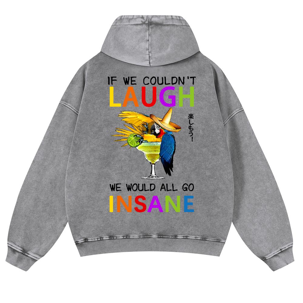 Parrot Vintage Washed Cotton Back Art Hoodie