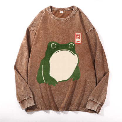 Frog Vintage Cotton Wash Crewneck Sweatshirt
