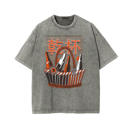 Cheers Cup Vintage Wash Japanese Design T-Shirt