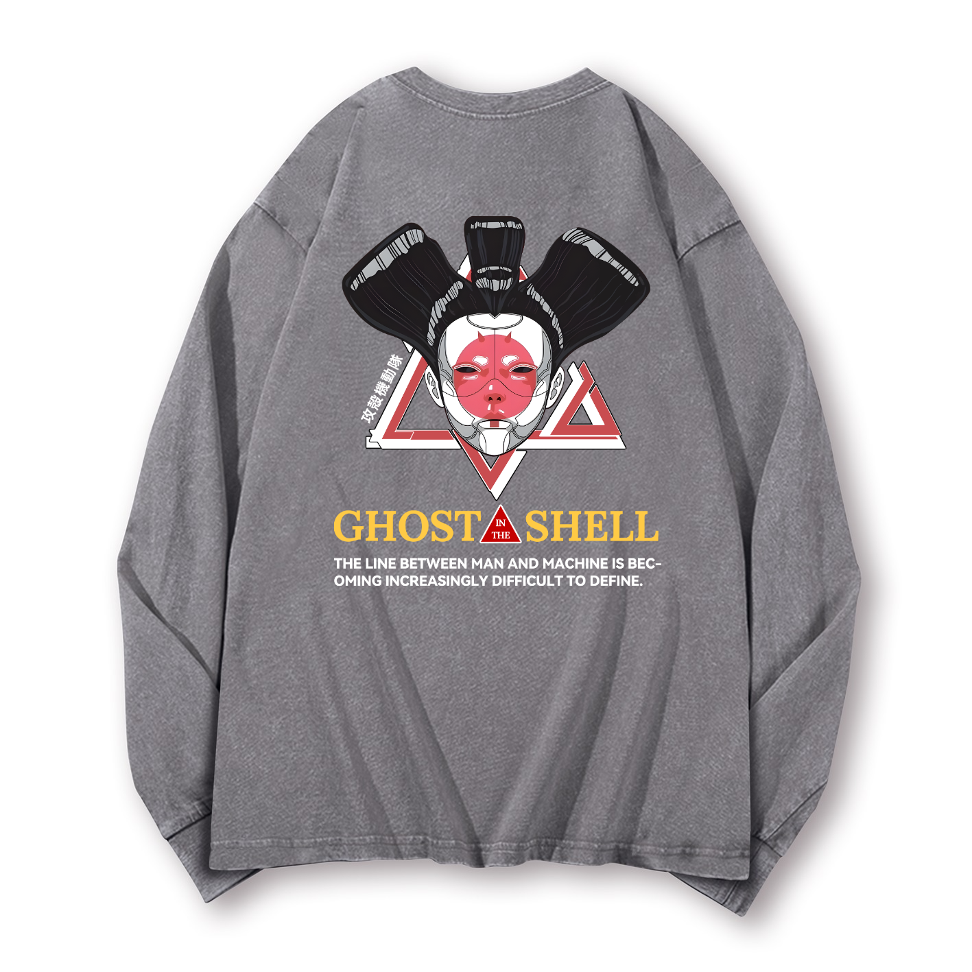 Ghost in the Shell Geisha Vintage Washed Cotton Back Art Long-sleeve T-shirt