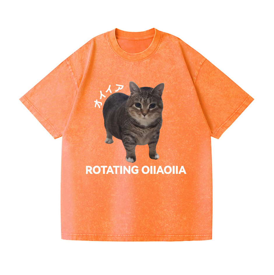 OIIA Cat Vintage Wash Japanese Design T-Shirt