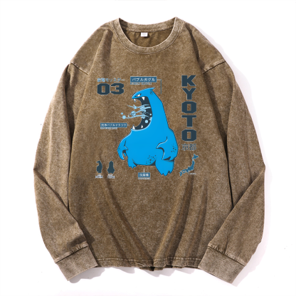 Kyoto Vintage Cotton Wash Crewneck Sweatshirt