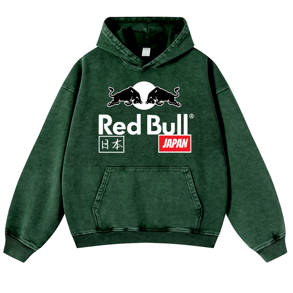 Red Bull Vintage Washed Thick Cotton Hoodie