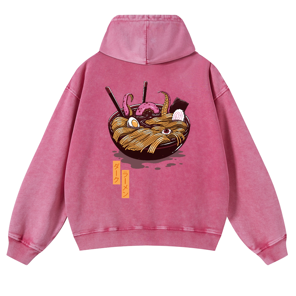 Ramen Vintage Washed Cotton Back Art Hoodie