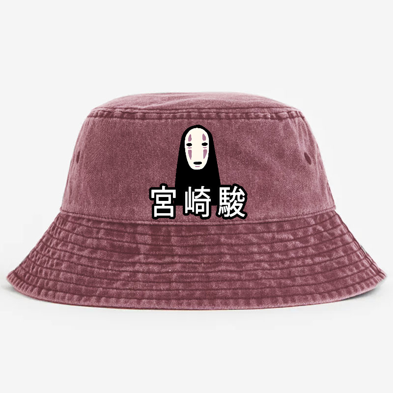 Ghibli No Face Kaonashi Vintage 100% Cotton Bucket Hat