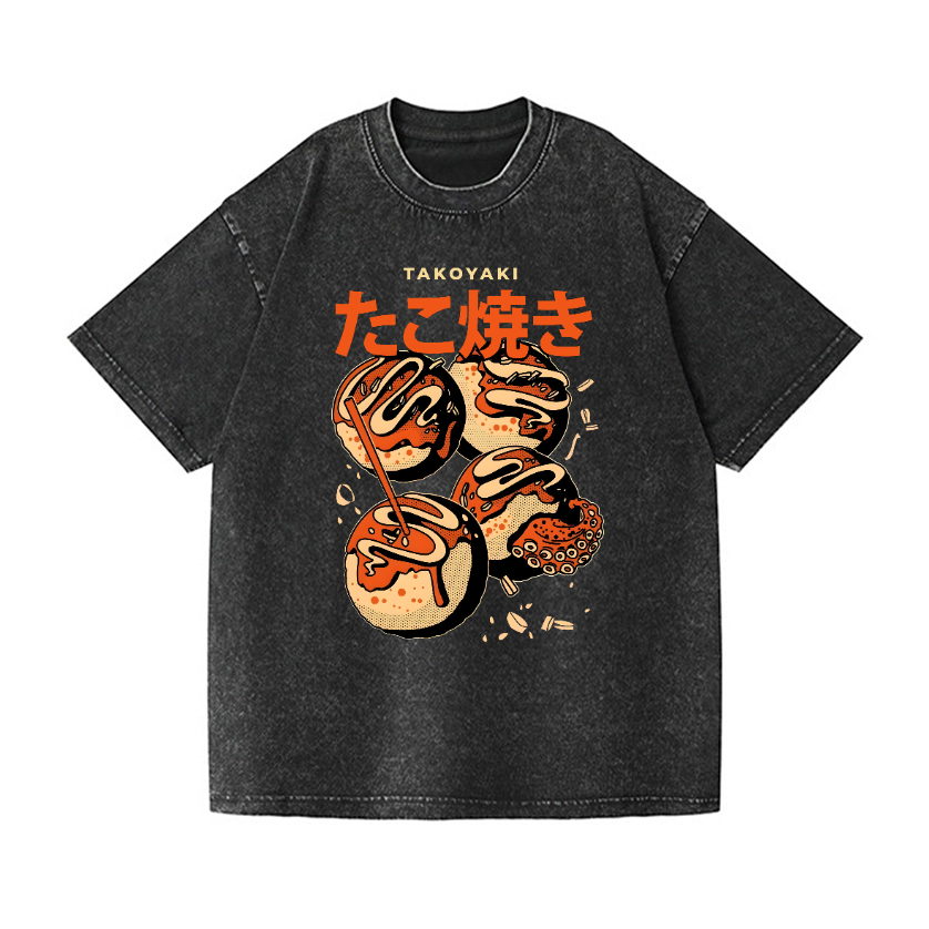 Takoyaki Vintage Wash Japanese Design T-Shirt
