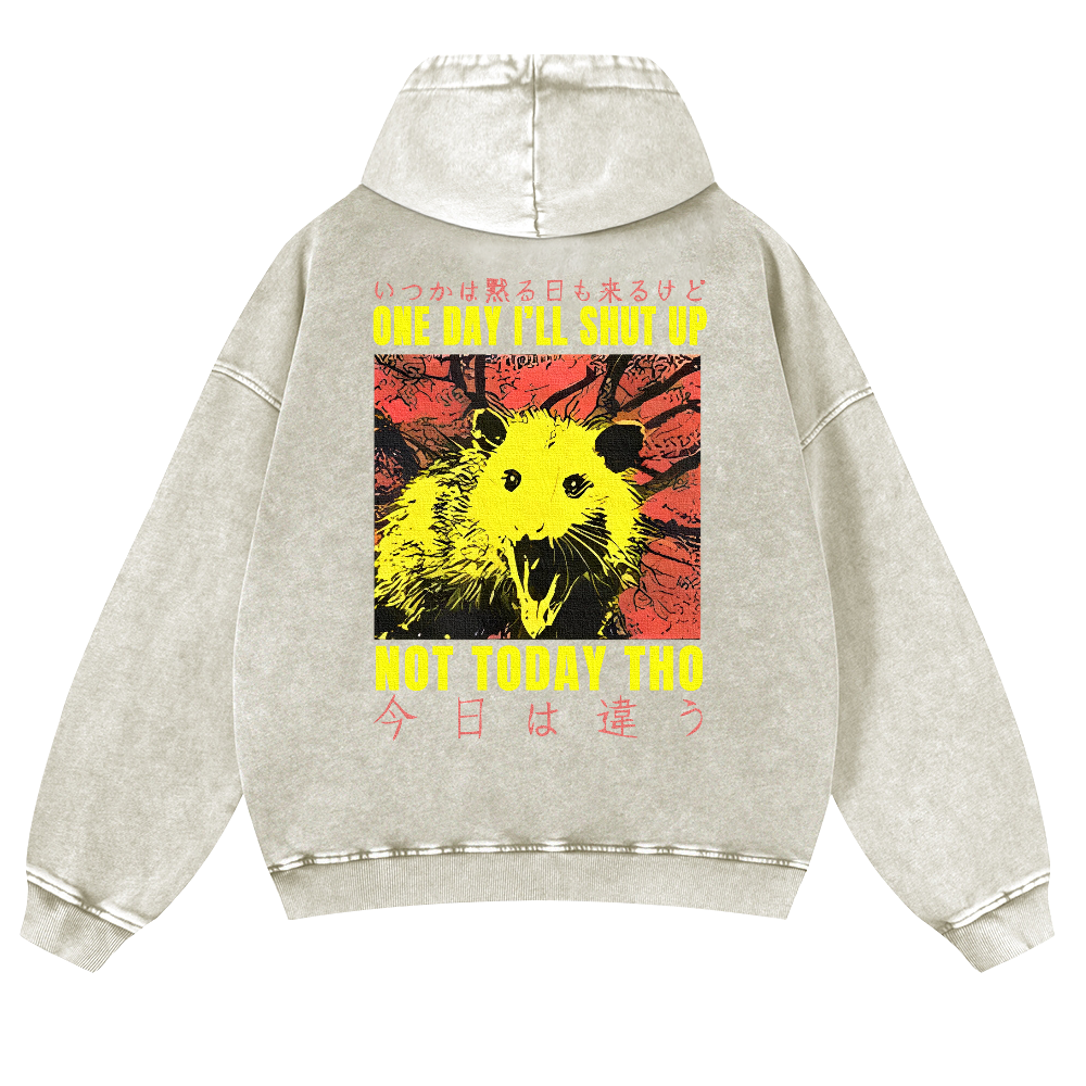 No Silence Today Vintage Washed Cotton Back Art Hoodie