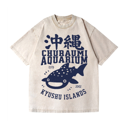 Churaumi Aquarium Vintage Wash Japanese Design T-Shirt