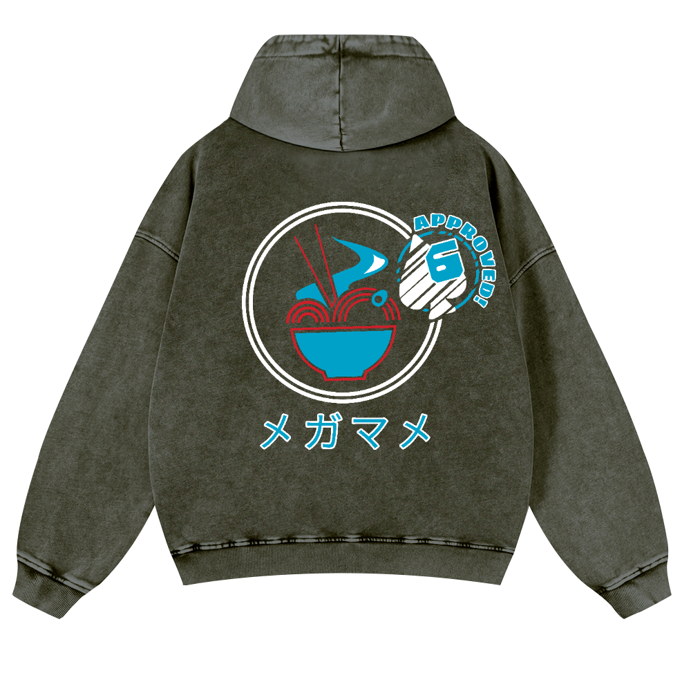 Ramen Vintage Washed Cotton Back Art Hoodie