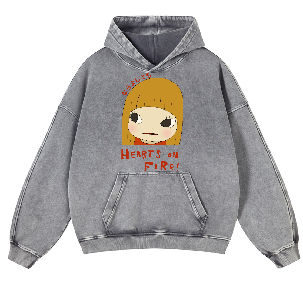 Yoshitomo Nara Vintage Washed Thick Cotton Hoodie