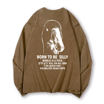 Goose Vintage Washed Cotton Back Art Long-sleeve T-shirt