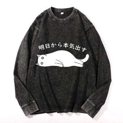 Get Serious from Tomorrow Onwards Vintage Cotton Wash Crewneck Sweatshirt