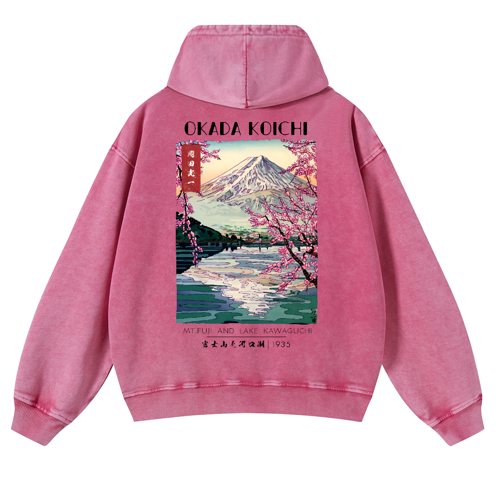 Okada Koichi Vintage Washed Cotton Back Art Hoodie