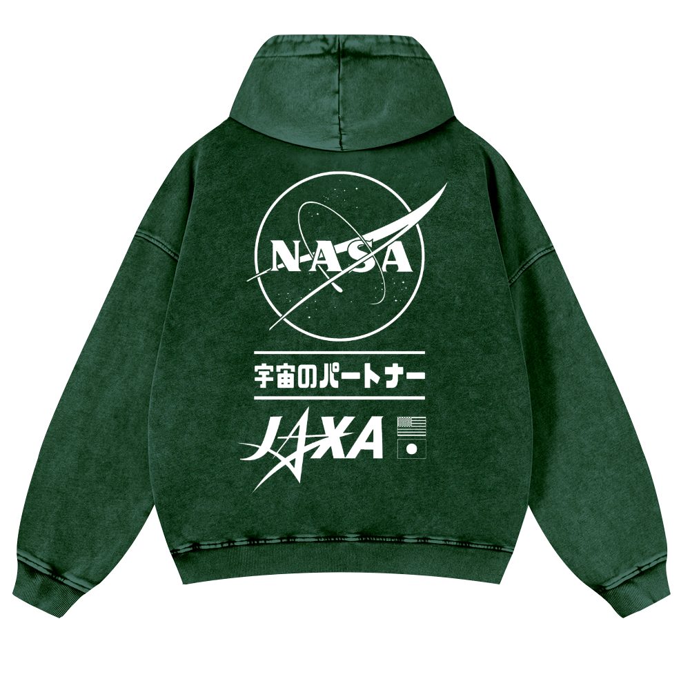Nasa Vintage Washed Cotton Back Art Hoodie