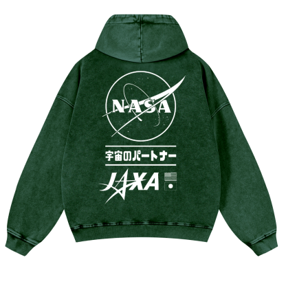 Nasa Vintage Washed Cotton Back Art Hoodie