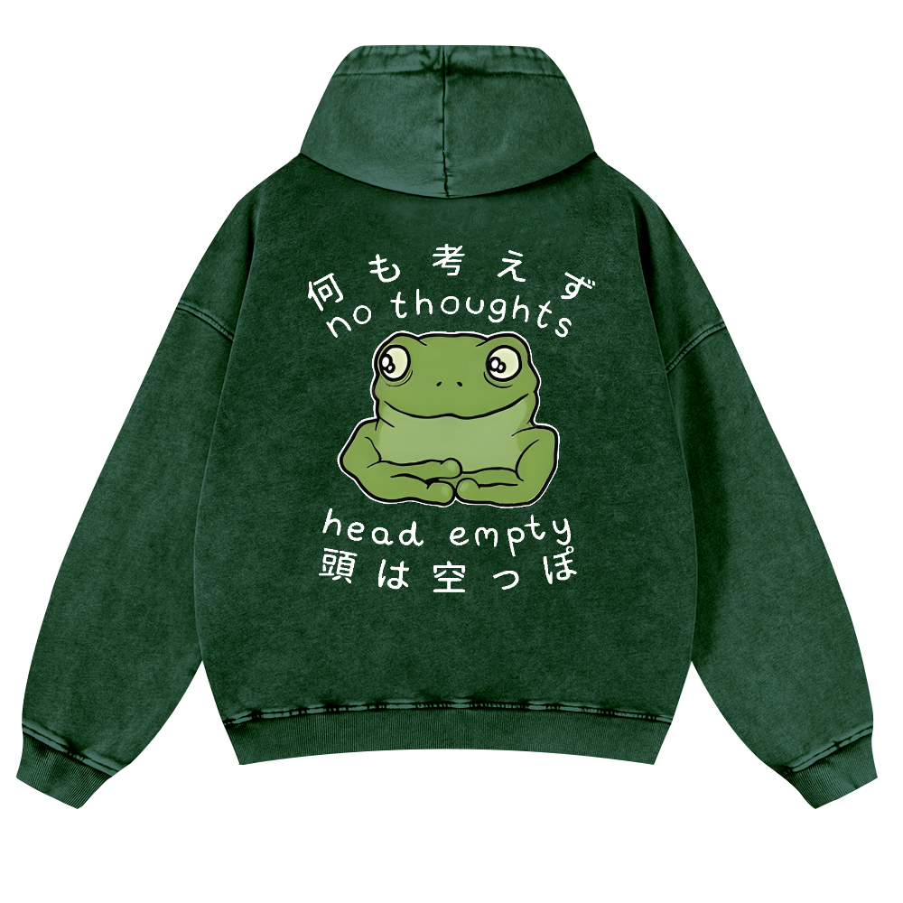 Frog Vintage Washed Cotton Back Art Hoodie