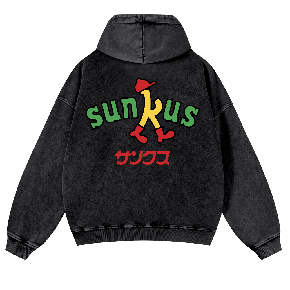 Circle K Sunkus Vintage Washed Cotton Back Art Hoodie