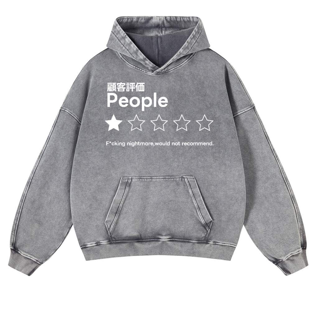 People Vintage Washed Thick Cotton Hoodie