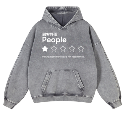People Vintage Washed Thick Cotton Hoodie