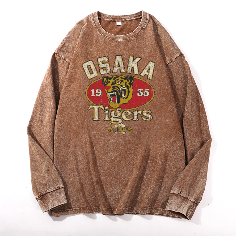 Osaka Tigers Vintage Cotton Wash Crewneck Sweatshirt