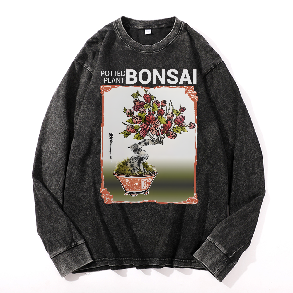 Bonsai Vintage Cotton Wash Crewneck Sweatshirt