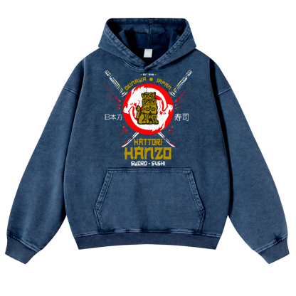 Hattori Hanzo Komainu Vintage Washed Thick Cotton Hoodie