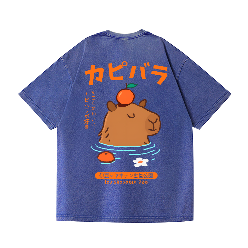 Animal Vintage Wash Japanese Design Back Art T-Shirt
