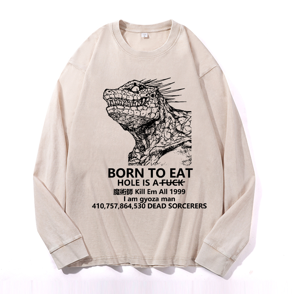 Dorohedoro Anime Vintage Cotton Wash Long-sleeve T-shirt