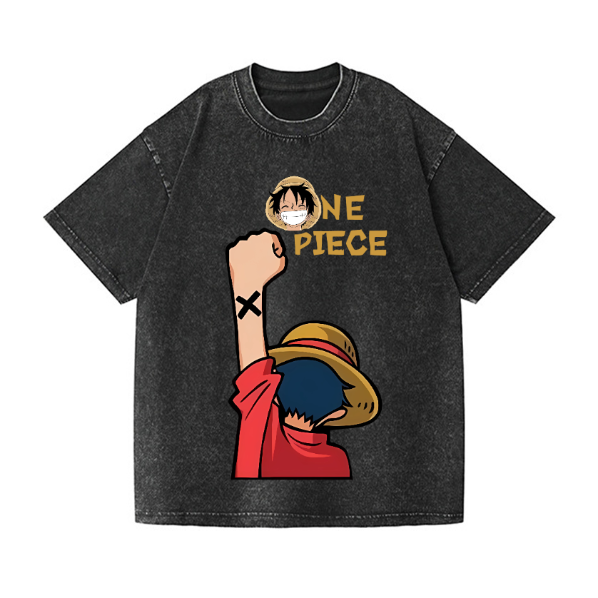 One Piece Vintage Wash Japanese Design T-Shirt
