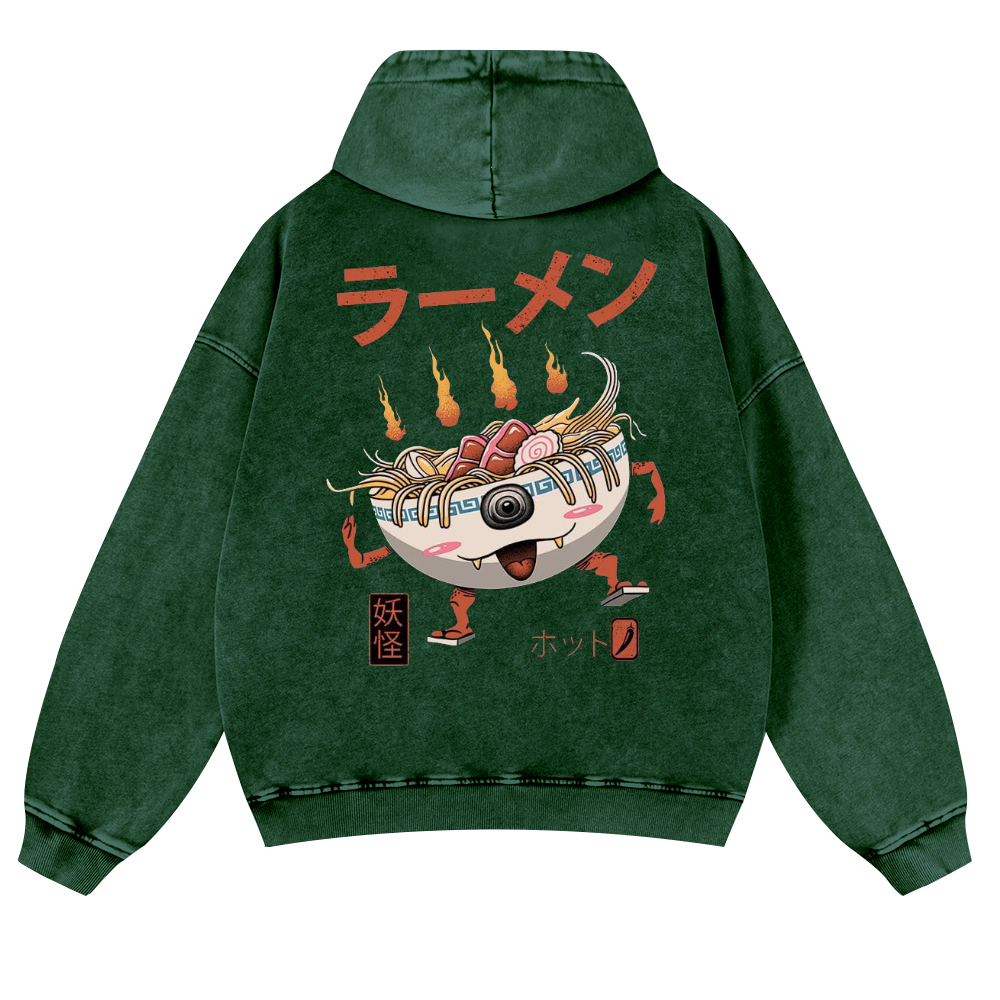 Ramen Vintage Washed Cotton Back Art Hoodie