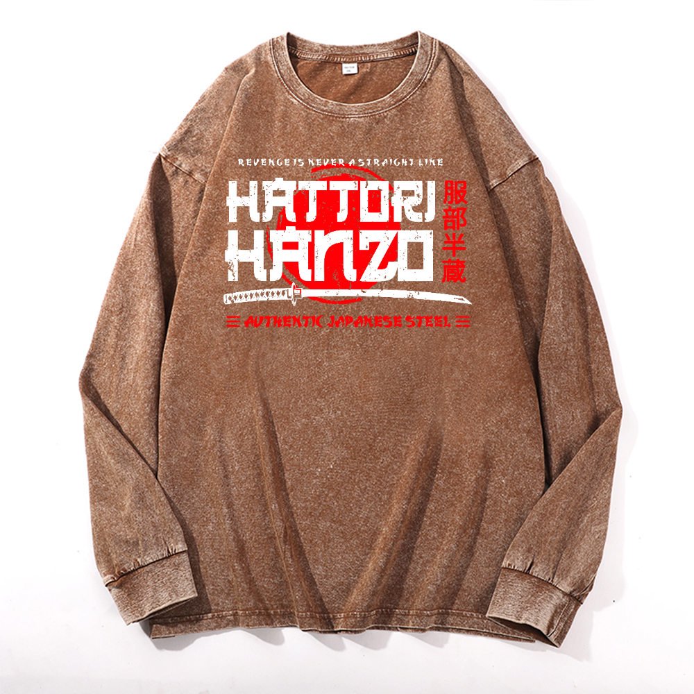 Hattori Hanzo Okinawa Japan Vintage Cotton Wash Crewneck Sweatshirt