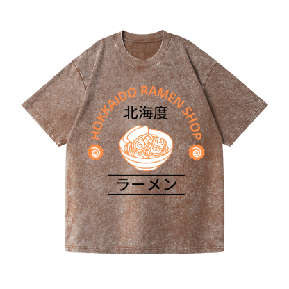 Hokkaido Ramen Shop Vintage Wash Japanese Design T-Shirt