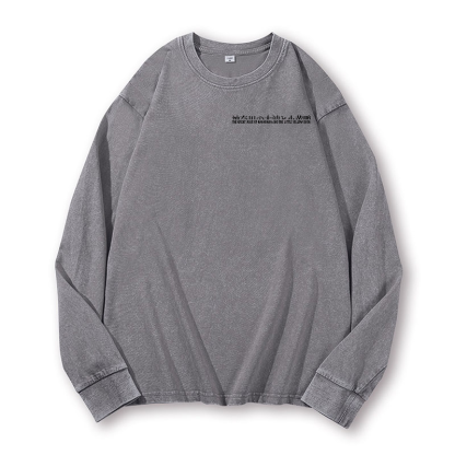 Great Wave Kanagawa Duck Vintage Washed Cotton Back Art Long-sleeve T-shirt