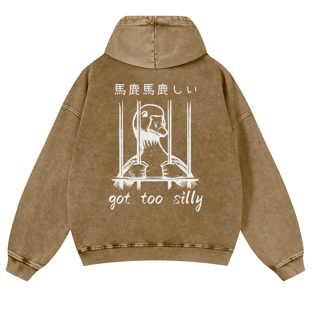 Duck Vintage Washed Cotton Back Art Hoodie