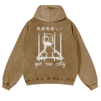 Duck Vintage Washed Cotton Back Art Hoodie