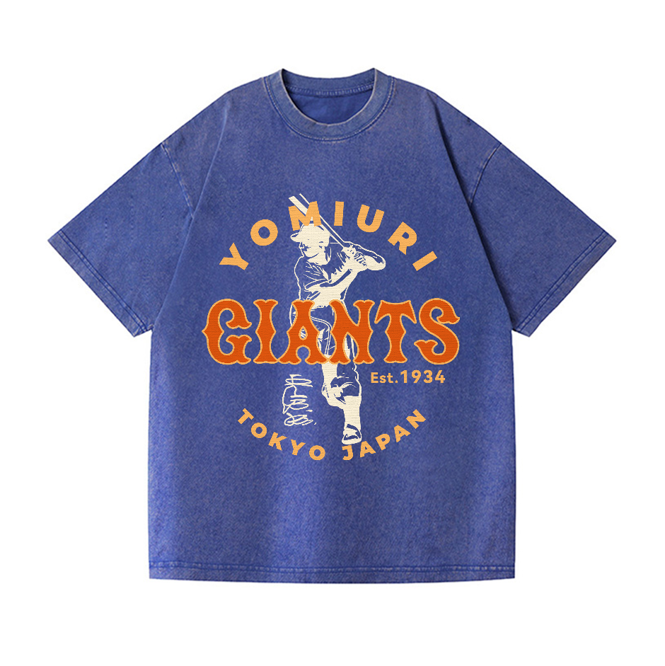 Tokyo Yomiuri Giants Baseball Japan Vintage Wash Japanese Design T-Shirt