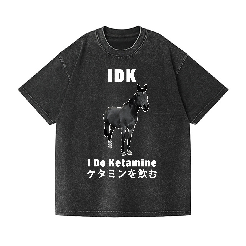 Ketamine Horse Vintage Wash Japanese Design T-Shirt