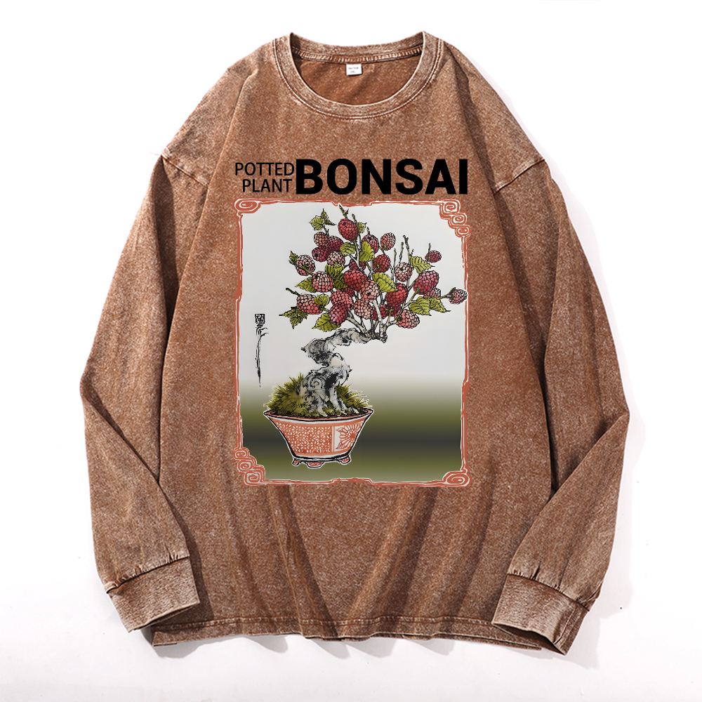 Bonsai Vintage Cotton Wash Crewneck Sweatshirt
